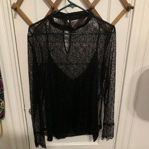 2 Piece Special: Black Lace Top with Tank By Mark.